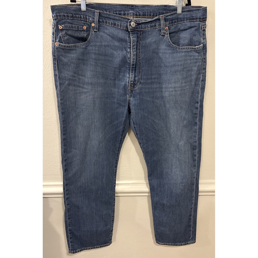 Levi's 502 Premium Jeans Mens 42x30 Taper Fit Blue Stretch Denim